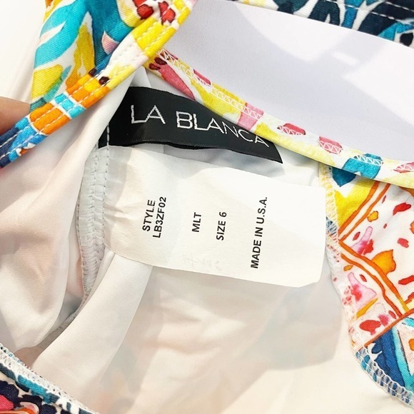 La Blanca Standard Twist Keyhole One Piece Swimsuit Multicolor Womens Size 6 NWT - Picture 9 of 10